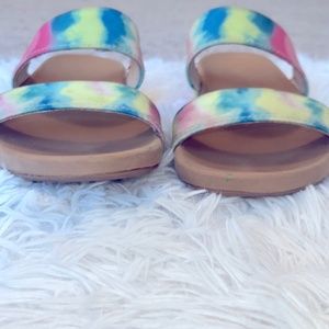 Shade & Shore Tie Dye Women’s Flat Sandals, Size 6